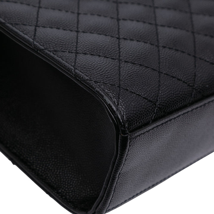 Saint Laurent Large Grain De Poudre Triquilt Monogram Envelope Bag Noir – GABY PARIS Authentique