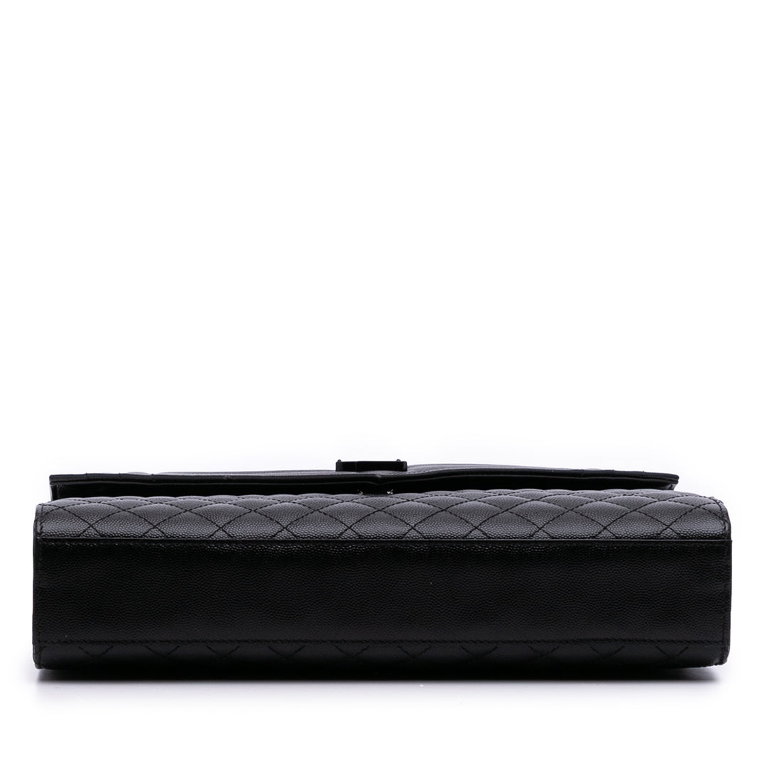 Saint Laurent Large Grain De Poudre Triquilt Monogram Envelope Bag Noir – GABY PARIS Authentique