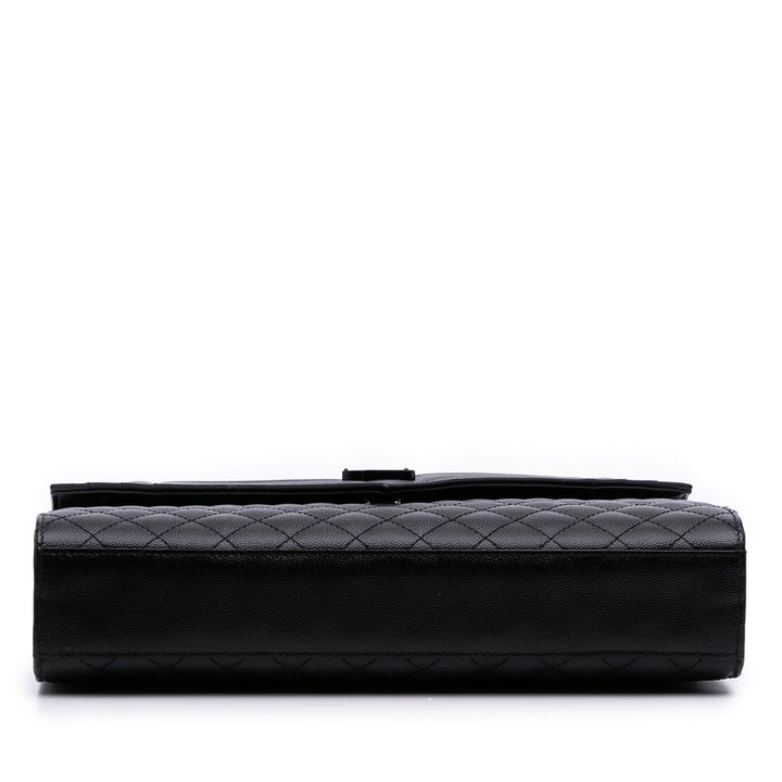 Saint Laurent Large Grain De Poudre Triquilt Monogram Envelope Bag Noir – GABY PARIS Authentique