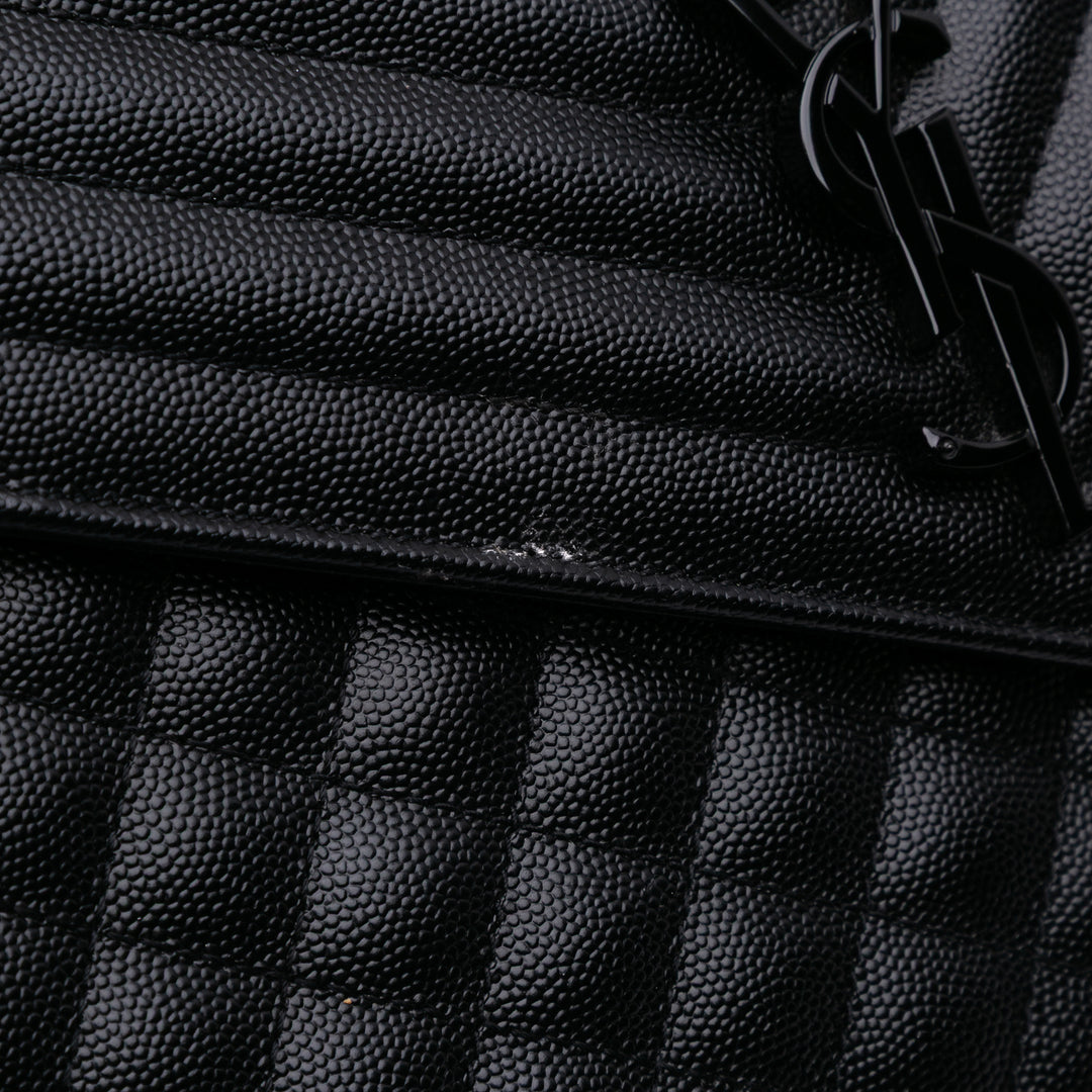 Saint Laurent Large Grain De Poudre Triquilt Monogram Envelope Bag Noir – GABY PARIS Authentique