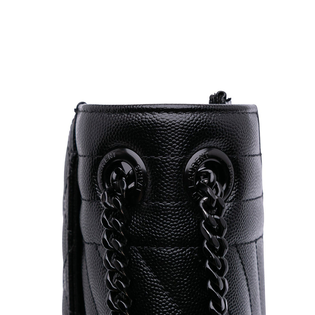 Saint Laurent Large Grain De Poudre Triquilt Monogram Envelope Bag Noir – GABY PARIS Authentique