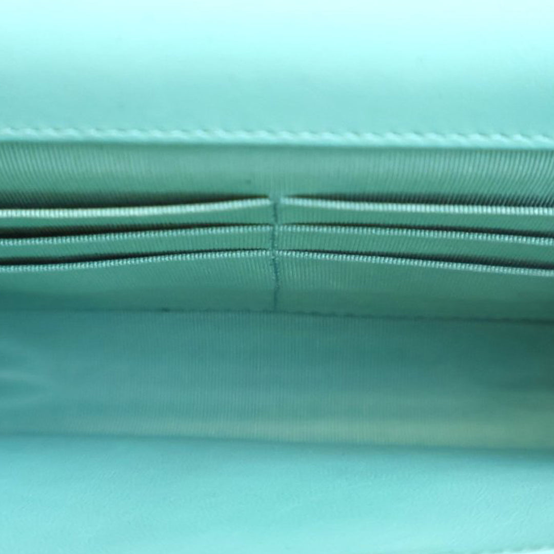 Chanel CC Quilted Cuir d’agneau Wallet On Chain Bleu