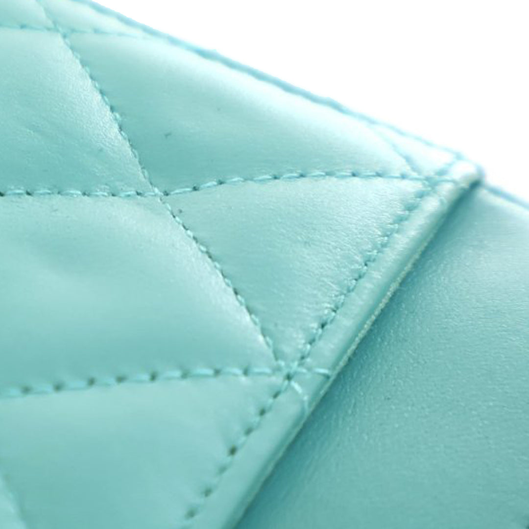 Chanel CC Quilted Cuir d’agneau Wallet On Chain Bleu