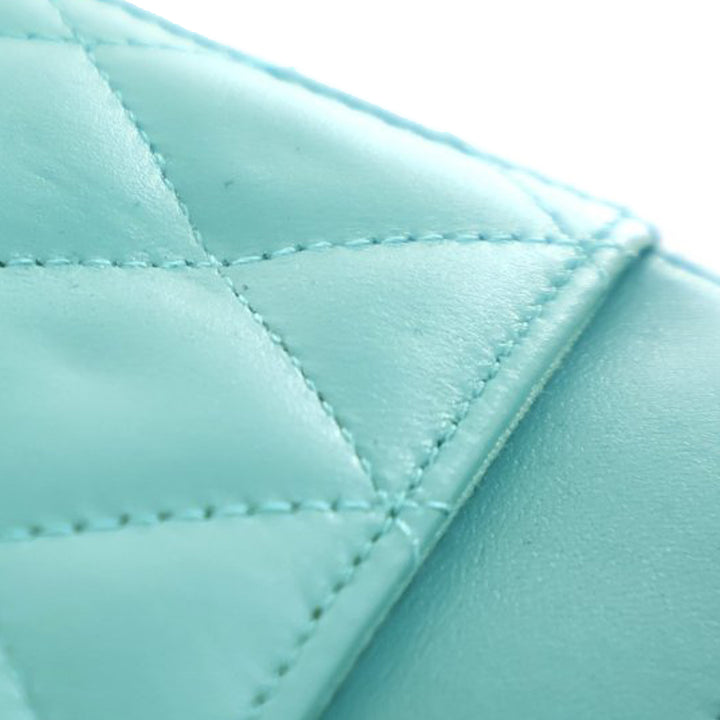 Chanel CC Quilted Cuir d’agneau Wallet On Chain Bleu