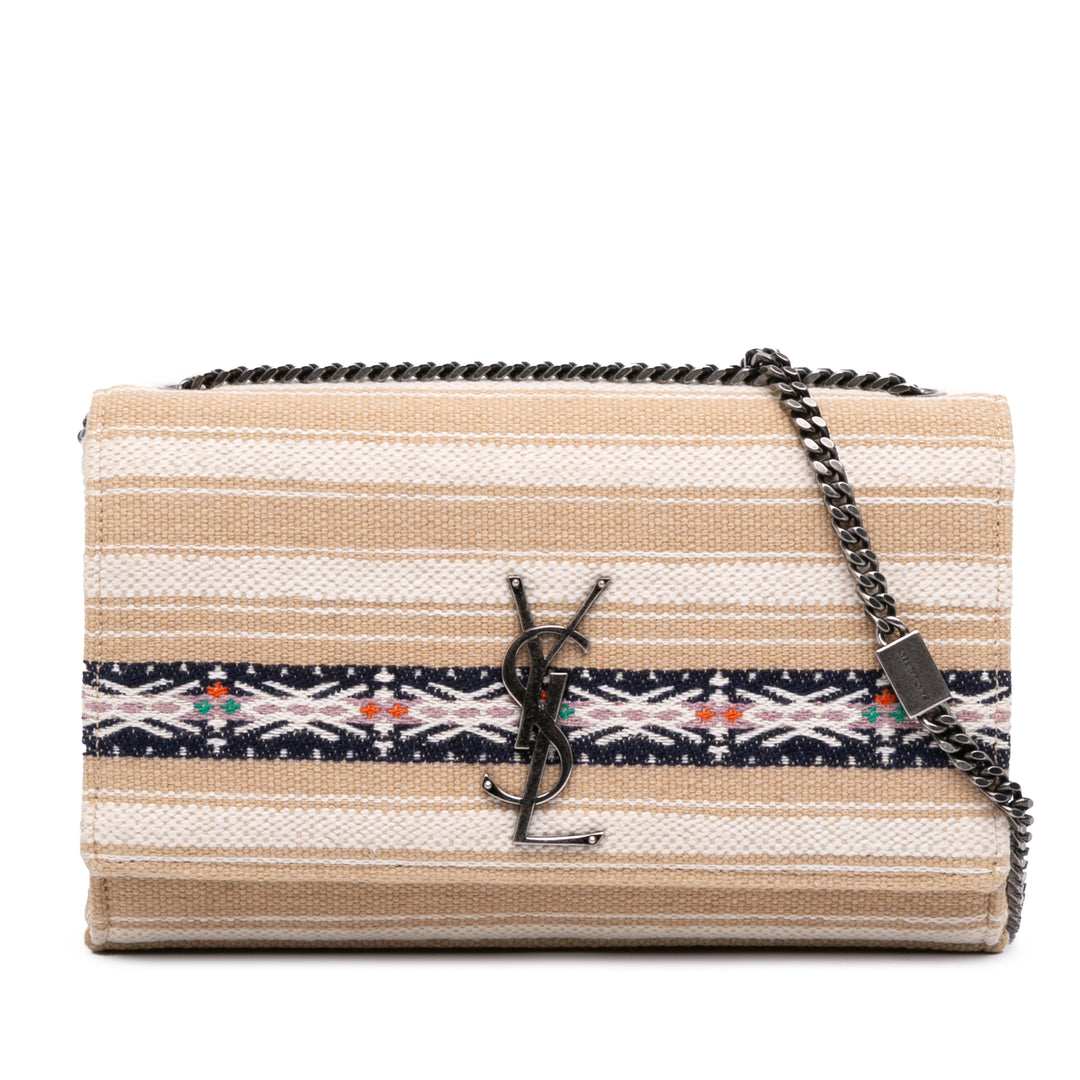 Medium Berber Canvas Classic Monogram Kate Crossbody Brown - Gaby Paris