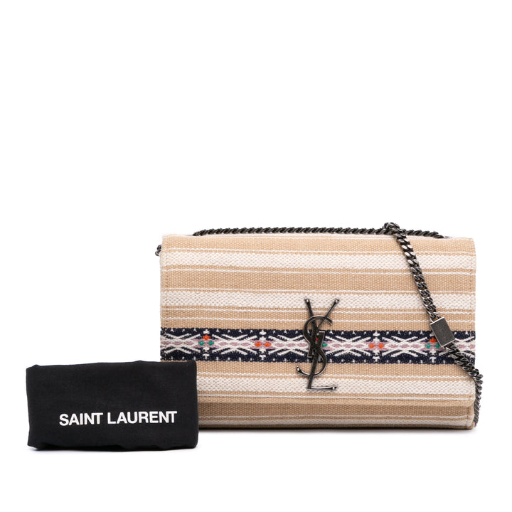 Medium Berber Canvas Classic Monogram Kate Crossbody Brown - Gaby Paris