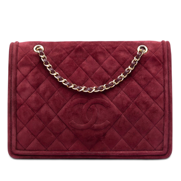 Chanel CC Matelassé Daim Diamond Rabat intégral
