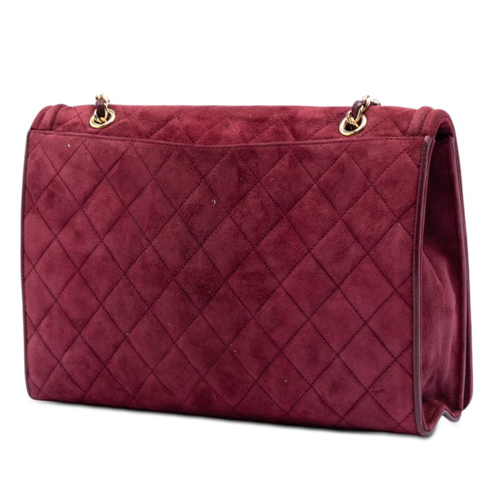 Chanel CC Matelassé Daim Diamond Rabat intégral
