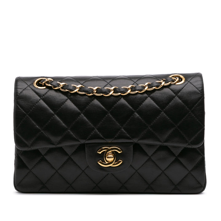 Small Classic Lambskin Double Flap Black - Gaby Paris