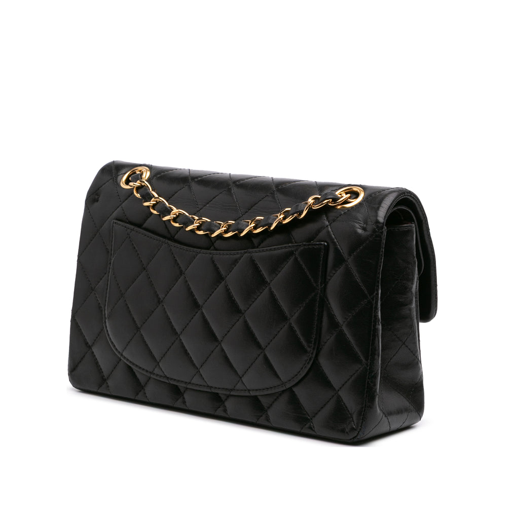 Small Classic Lambskin Double Flap Black - Gaby Paris