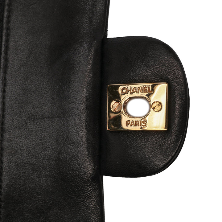 Small Classic Lambskin Double Flap Black - Gaby Paris