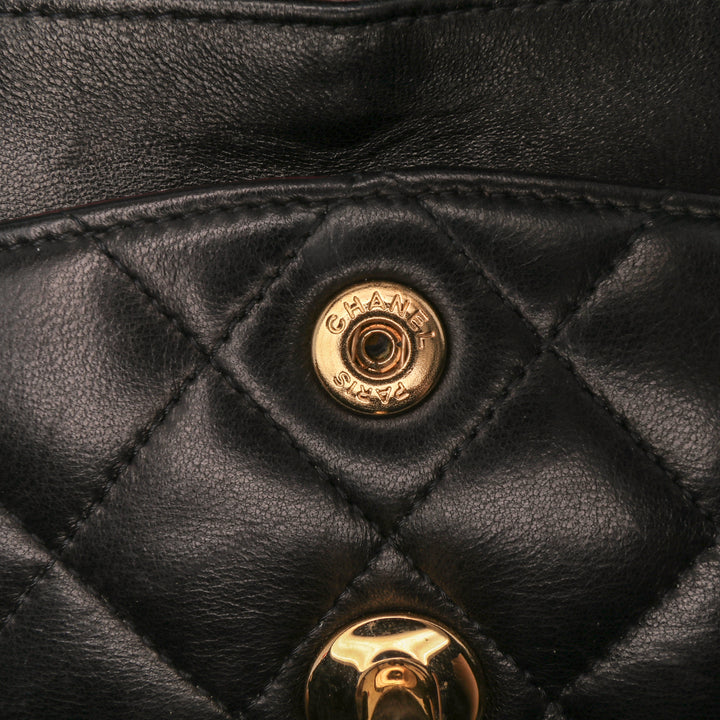 Small Classic Lambskin Double Flap Black - Gaby Paris
