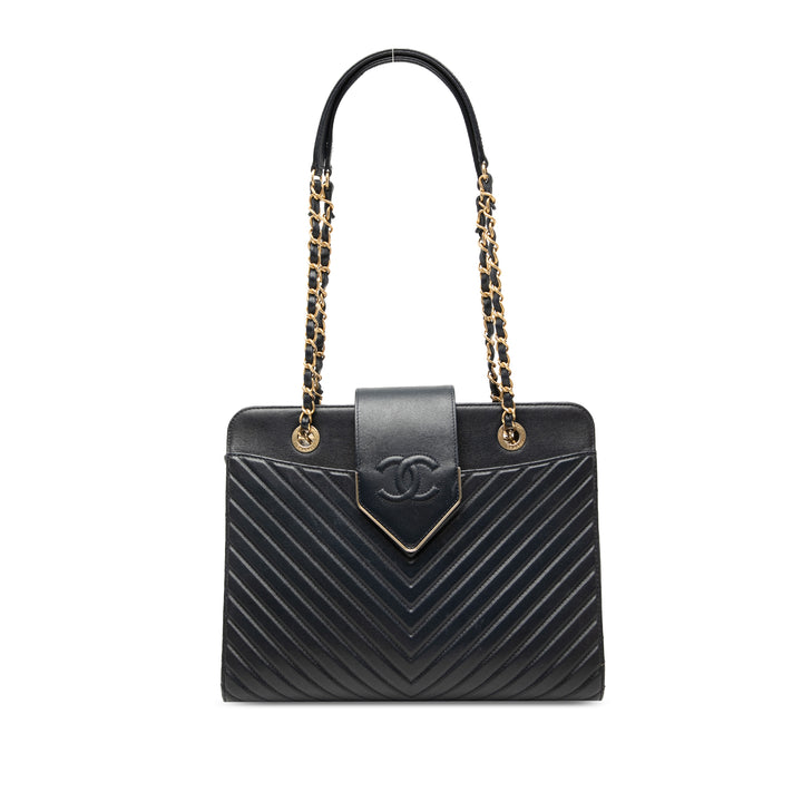 Chanel Chevron Cuir de veau Collar et Tie Cabas