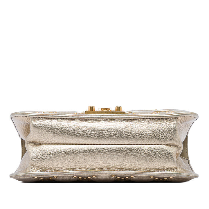 clouté Métallisé DiorAddict Wallet on Chain Cuir d'agneau Doré
