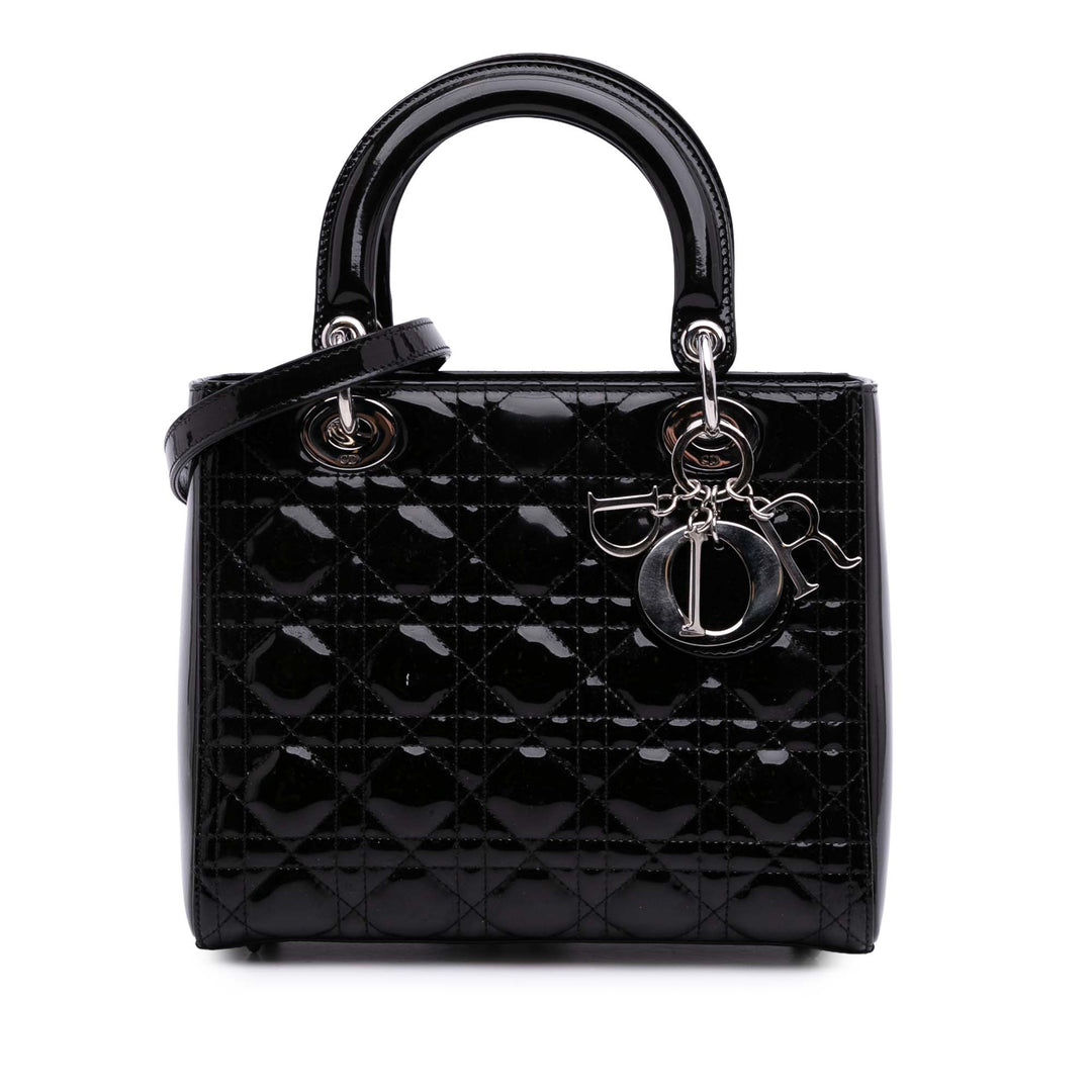 Medium Patent Cannage Lady Dior Black - Gaby Paris