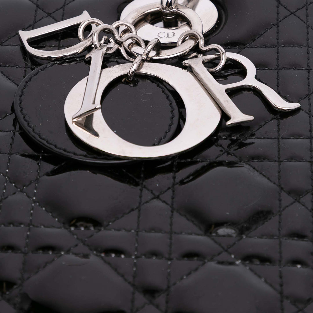 Medium Patent Cannage Lady Dior Black - Gaby Paris
