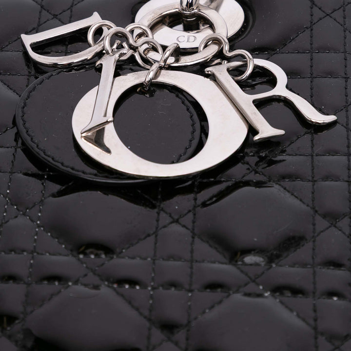 Medium Patent Cannage Lady Dior Black - Gaby Paris