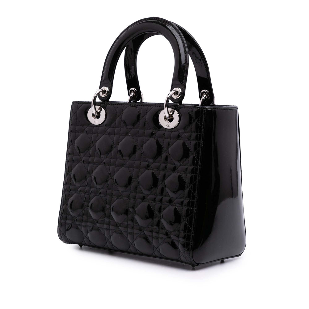 Medium Patent Cannage Lady Dior Black - Gaby Paris