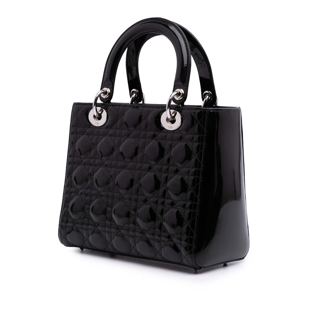 Medium Patent Cannage Lady Dior Black - Gaby Paris