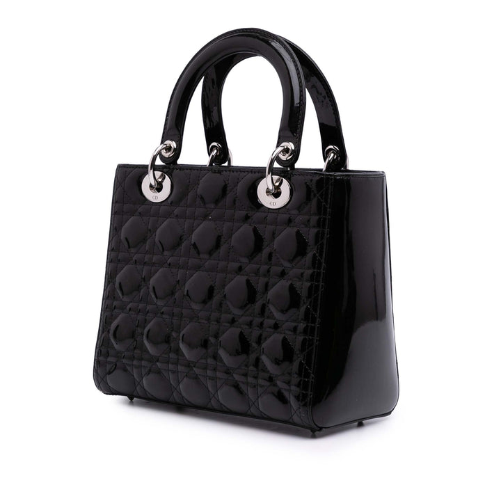 Medium Patent Cannage Lady Dior Black - Gaby Paris