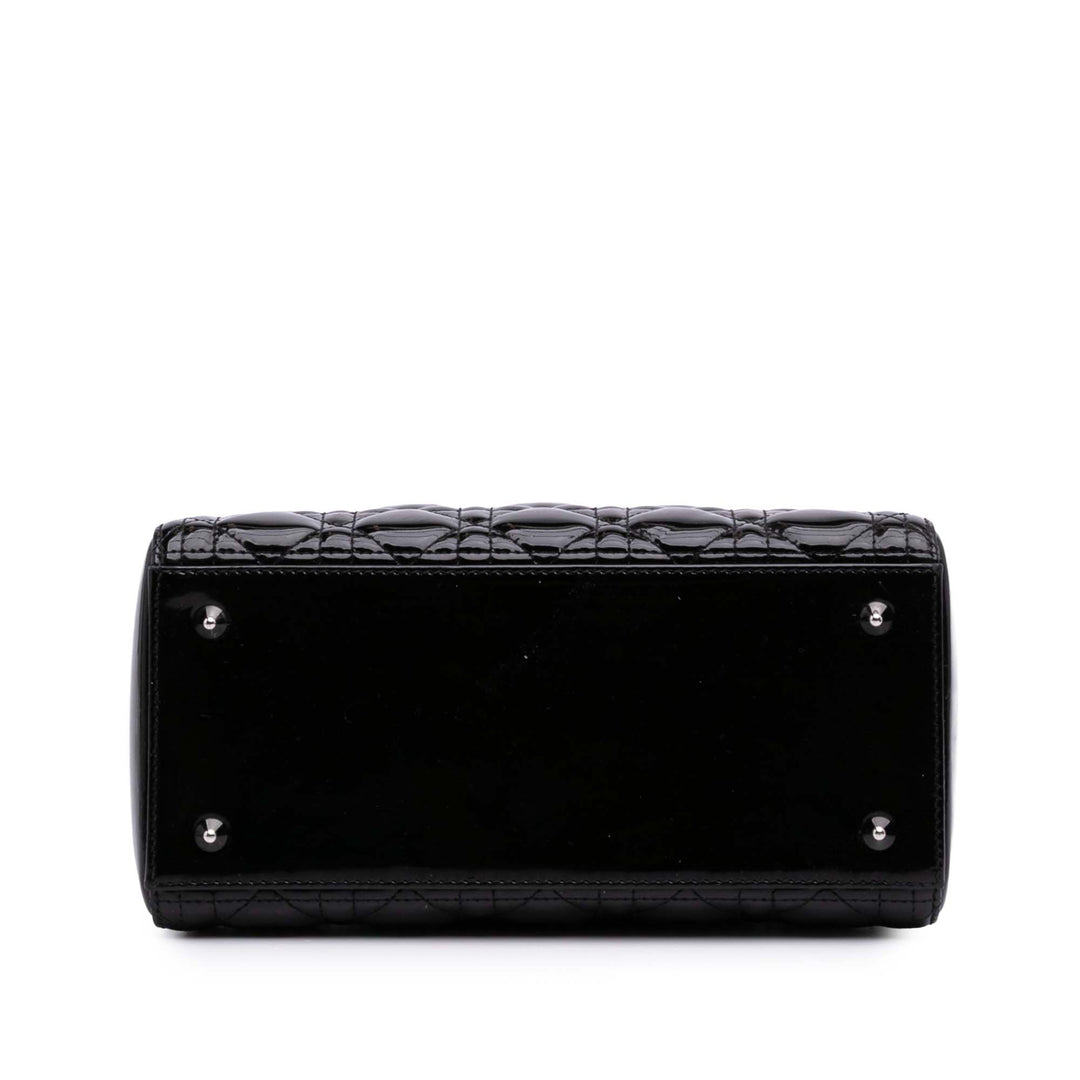 Medium Patent Cannage Lady Dior Black - Gaby Paris