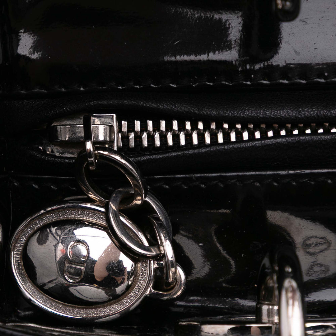 Medium Patent Cannage Lady Dior Black - Gaby Paris