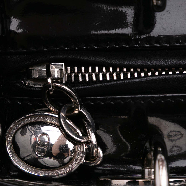 Medium Patent Cannage Lady Dior Black - Gaby Paris