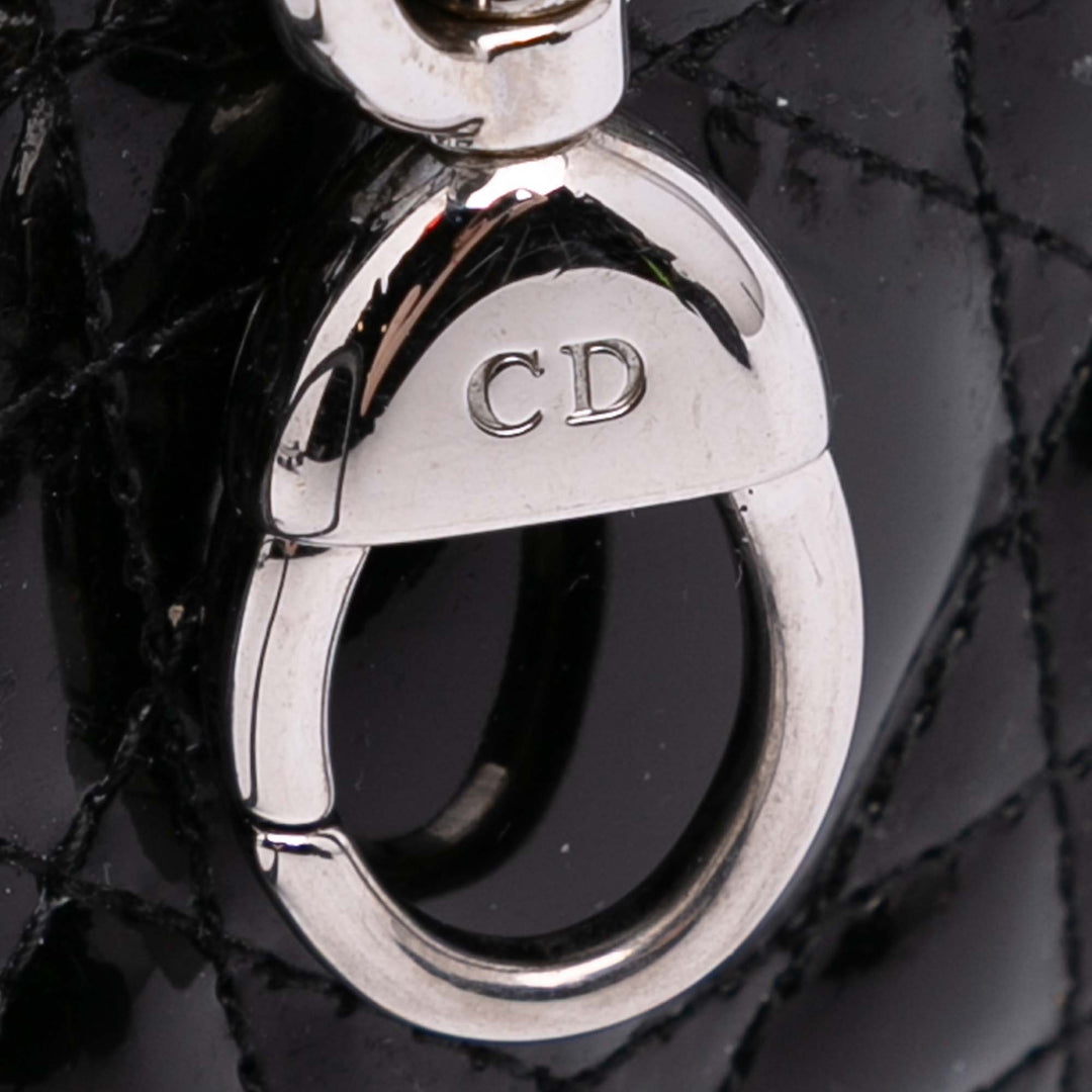 Medium Patent Cannage Lady Dior Black - Gaby Paris