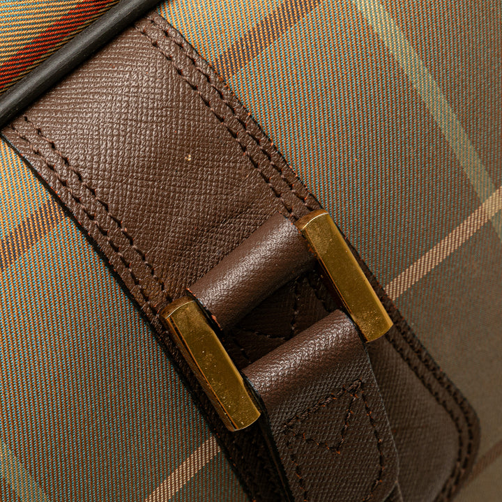 Vintage Check Canvas Travel Bag Brown - Gaby Paris