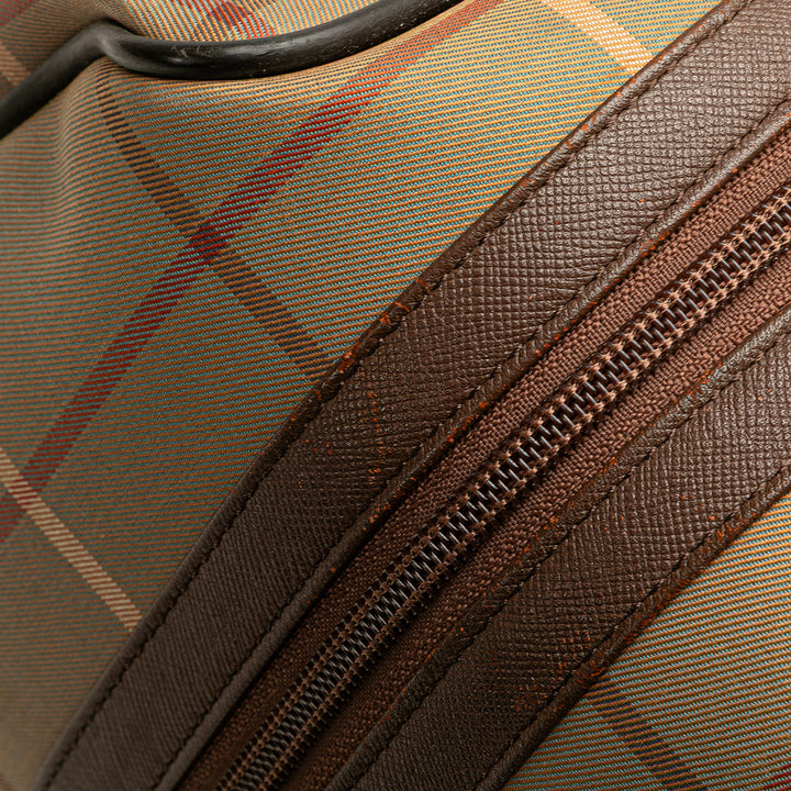 Vintage Check Canvas Travel Bag Brown - Gaby Paris