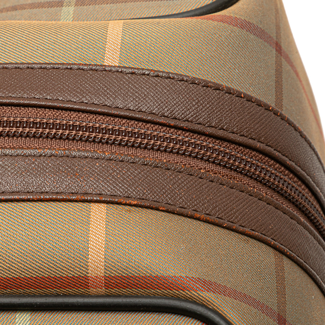 Vintage Check Canvas Travel Bag Brown - Gaby Paris