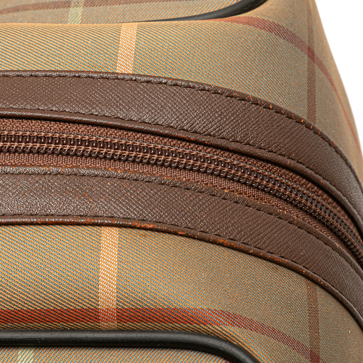 Vintage Check Canvas Travel Bag Brown - Gaby Paris