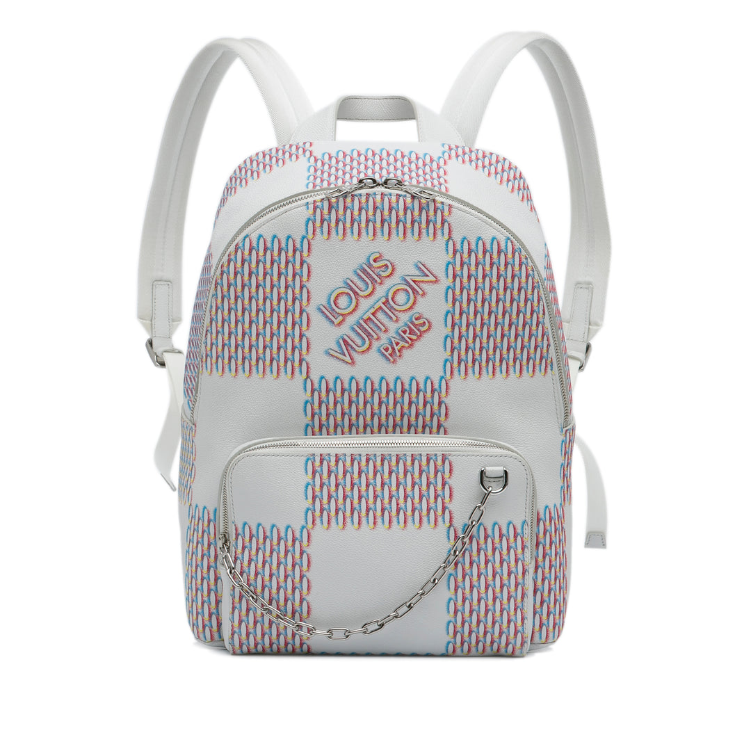 Damier Spray Racer Backpack White - Gaby Paris
