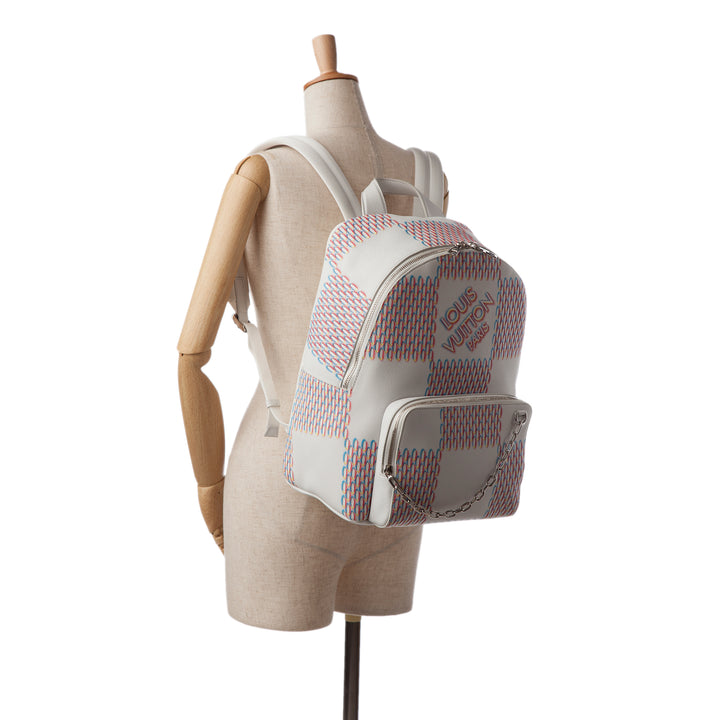 Damier Spray Racer Backpack White - Gaby Paris