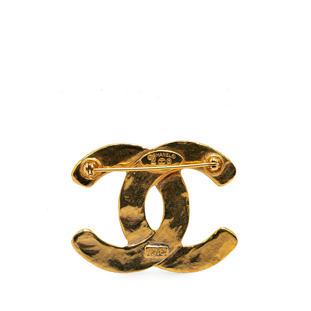 Chanel Gold Plated CC Quilted Brooch Gold - GABY PARIS