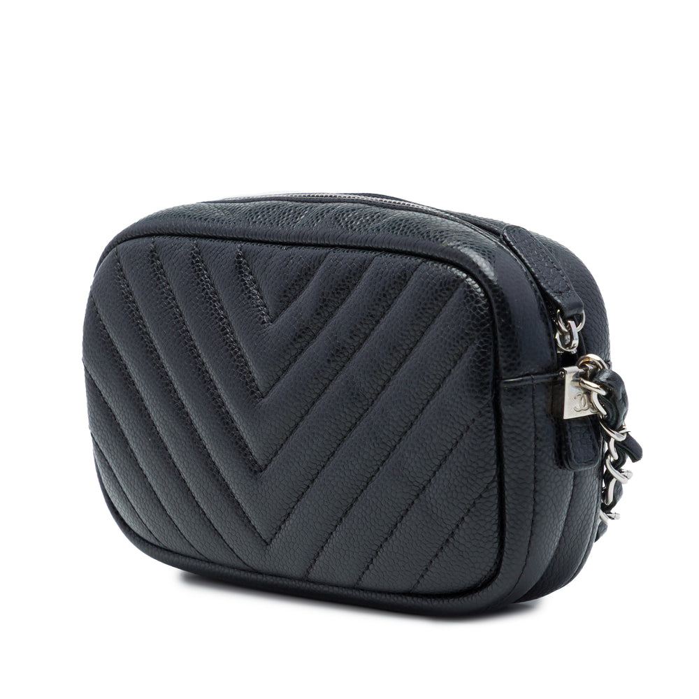 Chanel Sac caméra CC Chevron Cuir caviar Noir – vue 2 – GABY PARIS