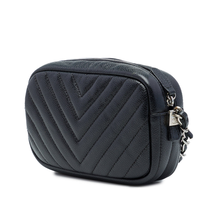 Chanel Sac caméra CC Chevron Cuir caviar Noir – vue 2 – GABY PARIS