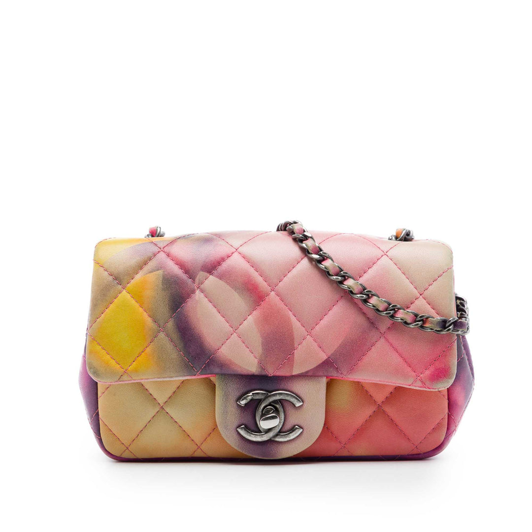 Matelassé Flower Power Rabat simple Extra Mini Cuir d'agneau Rose