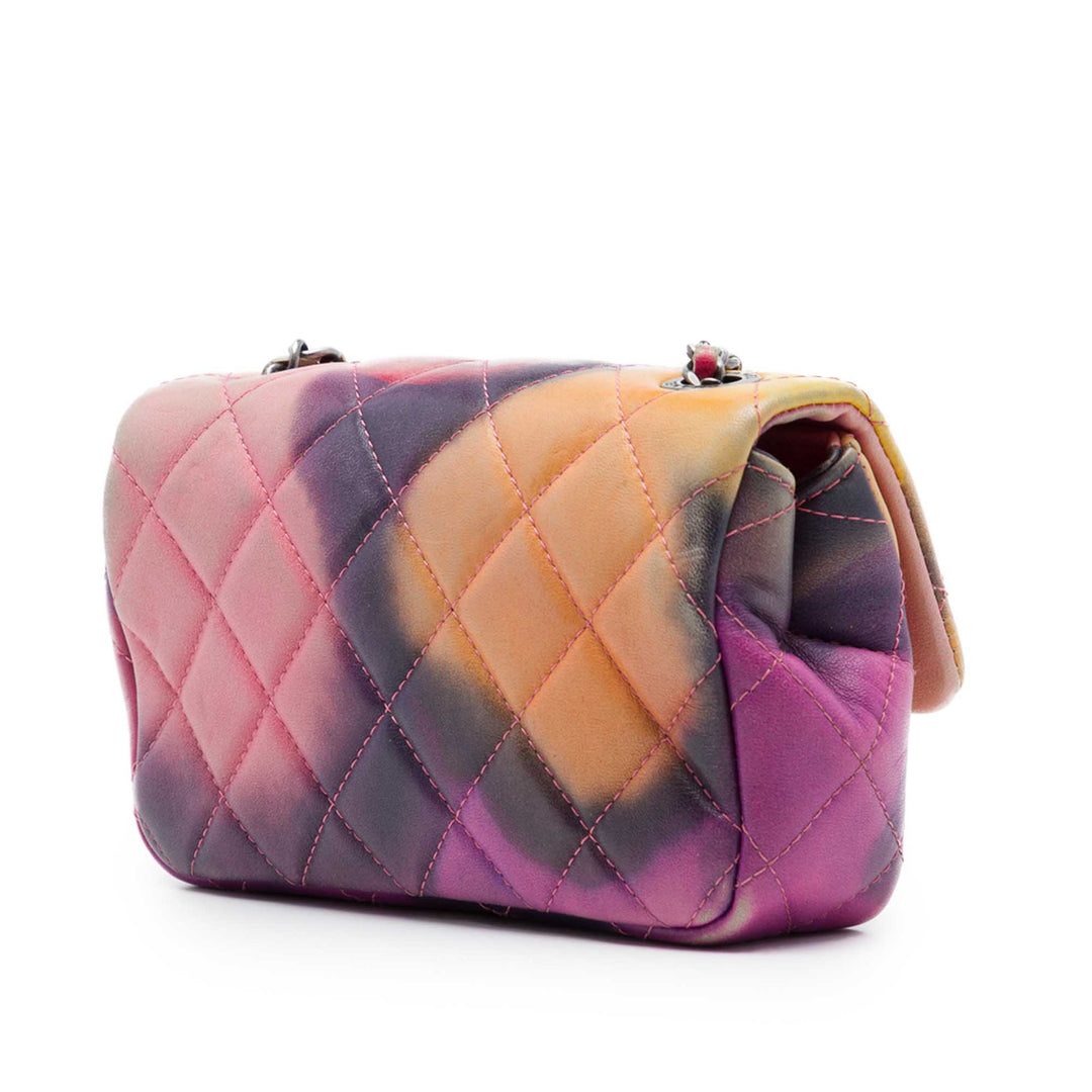 Matelassé Flower Power Rabat simple Extra Mini Cuir d'agneau Rose