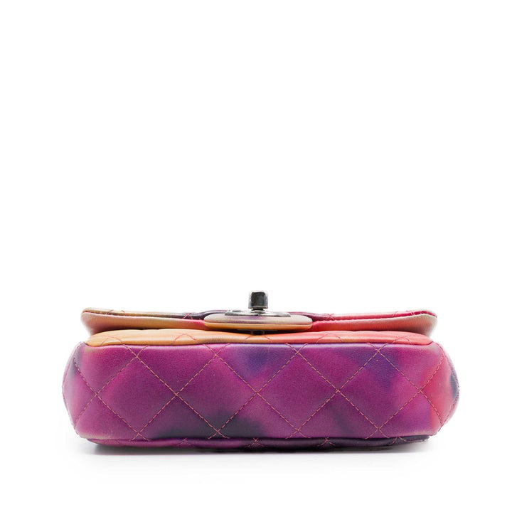 Matelassé Flower Power Rabat simple Extra Mini Cuir d'agneau Rose