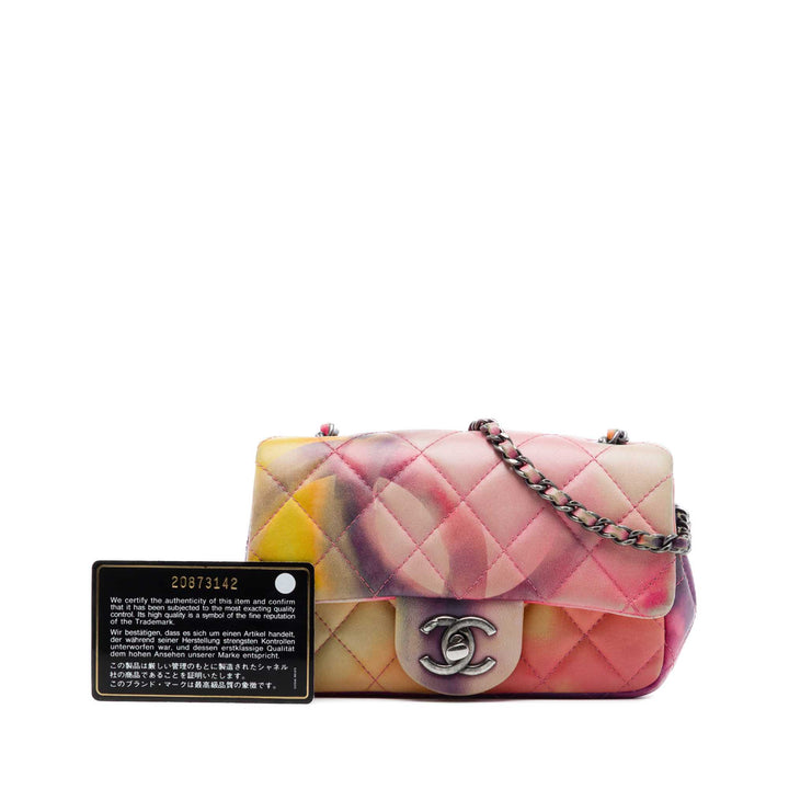 Matelassé Flower Power Rabat simple Extra Mini Cuir d'agneau Rose