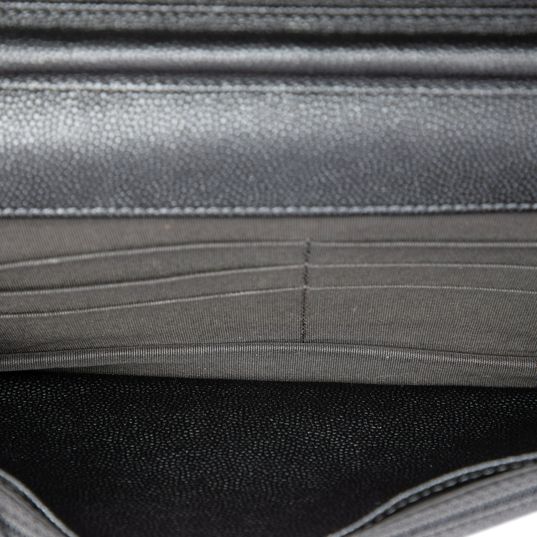 Chevron Mademoiselle Wallet on Chain Cuir caviar Noir