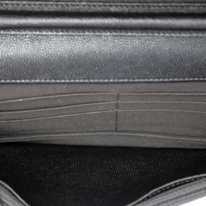 Chevron Mademoiselle Wallet on Chain Cuir caviar Noir