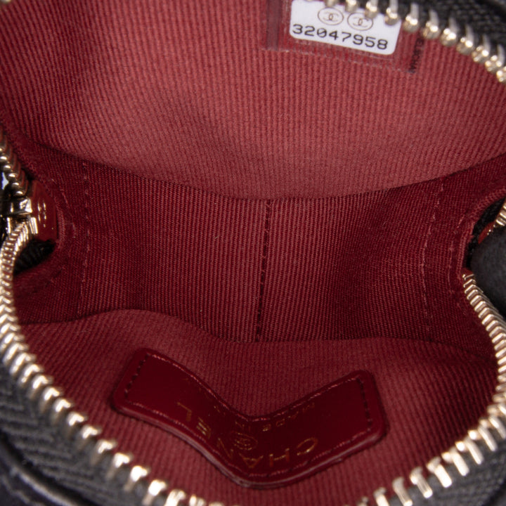 Lambskin CC in Love Heart Necklace Bag Black - Gaby Paris