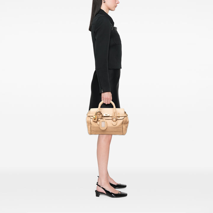 Gucci Sac à main Handmade Moyen Cuir de veau Beige – vue 6 – GABY PARIS