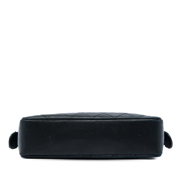 CC Matelassé Zippé Sac Cuir d'agneau Noir