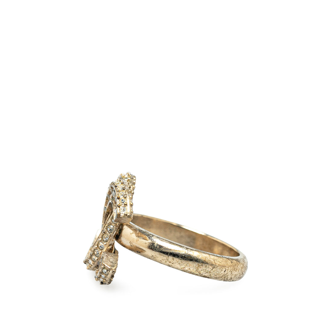 Gold Plated CC Rhinestone Ring Gold - Gaby Paris