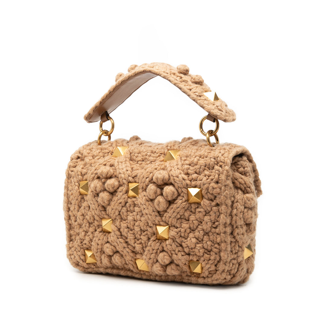 Knit Roman Stud Sac Moyen Beige