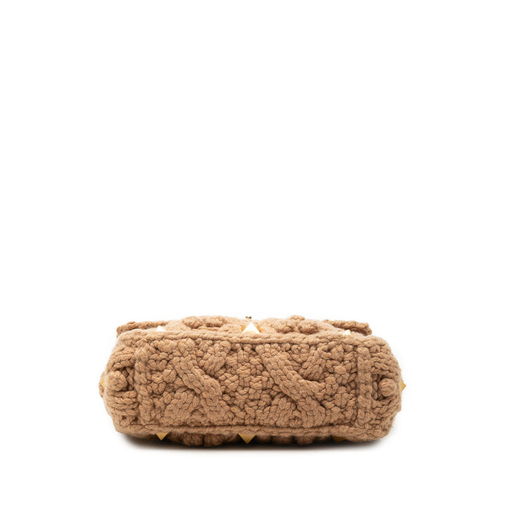 Knit Roman Stud Sac Moyen Beige