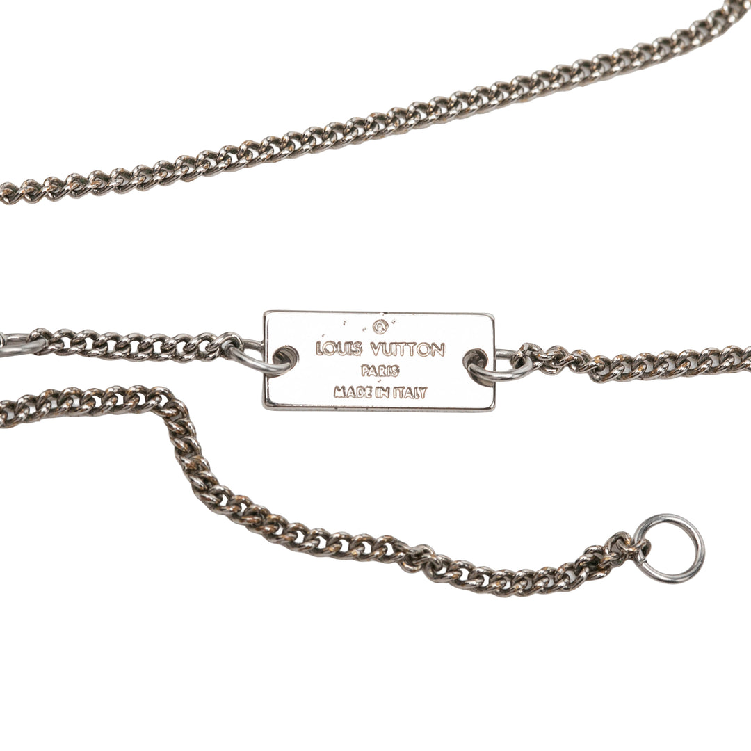 Louis Vuitton Collier Brass Charms Monogram Argenté – vue 4 – GABY PARIS